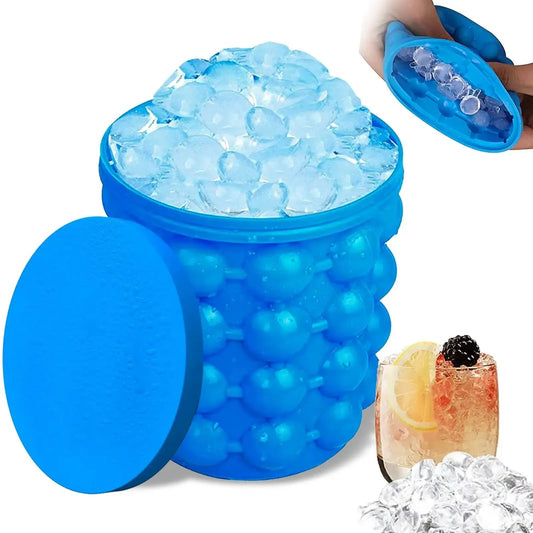2 IN 1 LARGE SILICONE ICE BUCKET & ICE MOLD